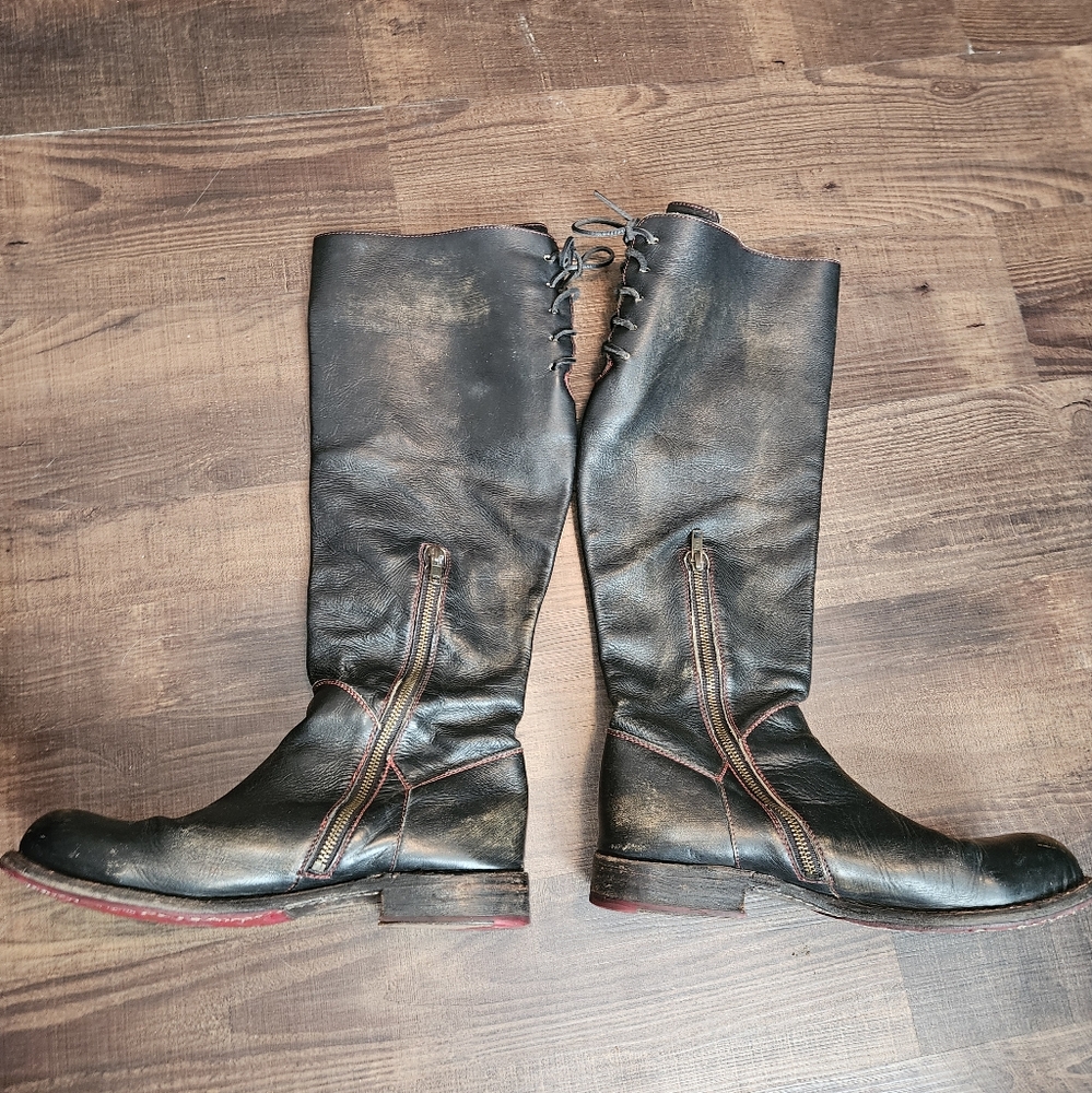Bed Stu Manchester Rustic Black Leather Boots - Picture 2 of 10